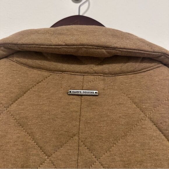 Carve Designs NWT Organic Cotton Quilted Topper Jacket Cocoa Heather (Tan) Large - Picture 11 of 12